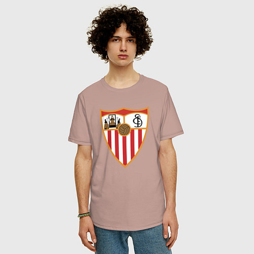 Мужская футболка оверсайз Sevilla / Пыльно-розовый – фото 3