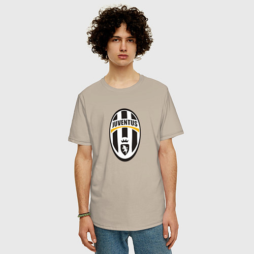 Мужская футболка оверсайз Juventus sport fc / Миндальный – фото 3