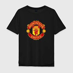 Футболка оверсайз мужская Манчестер Юнайтед фк спорт, цвет: черный