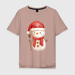 Мужская футболка оверсайз Маленький снеговик