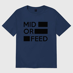 Футболка оверсайз мужская Mid or feed, цвет: тёмно-синий