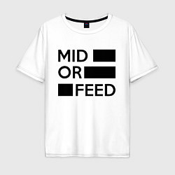 Футболка оверсайз мужская Mid or feed, цвет: белый