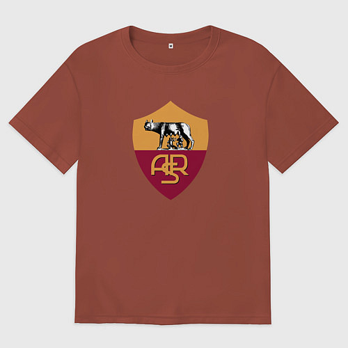 Мужская футболка оверсайз Roma fc club / Кирпичный – фото 1