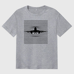 Мужская футболка оверсайз Креативный силуэт самолета