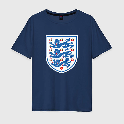 Мужская футболка оверсайз Англия фк / Тёмно-синий – фото 1