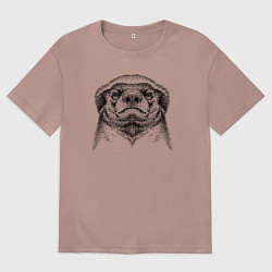 Футболка оверсайз мужская Гордый медоед, цвет: пыльно-розовый