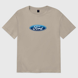 Футболка оверсайз мужская Ford usa auto brend, цвет: миндальный