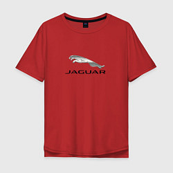 Футболка оверсайз мужская Ягуар спорт кар, цвет: красный