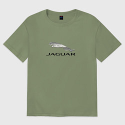 Футболка оверсайз мужская Ягуар спорт кар, цвет: авокадо