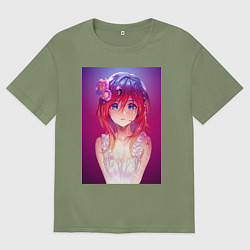 Мужская футболка оверсайз Anime Girl refflex