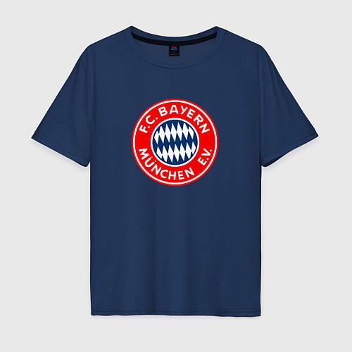 Мужская футболка оверсайз Бавария клуб / Тёмно-синий – фото 1