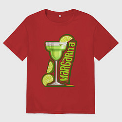 Футболка оверсайз мужская Коктейль Маргарита, цвет: красный