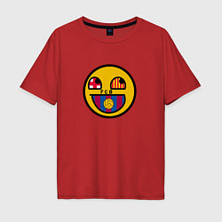 Футболка оверсайз мужская Barcelona smile, цвет: красный