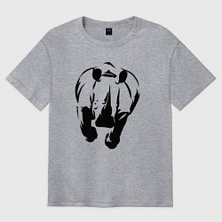 Мужская футболка оверсайз Носорог атакует