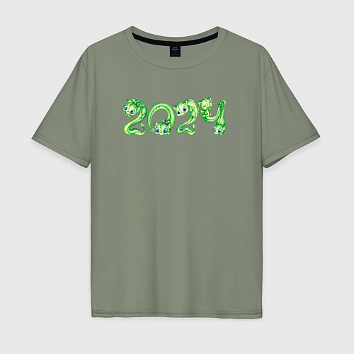 Мужская футболка оверсайз 2024 год дракона / Авокадо – фото 1