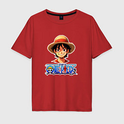 Футболка оверсайз мужская Монки д Луффи one piece, цвет: красный