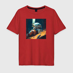 Мужская футболка оверсайз Космонавт и лес