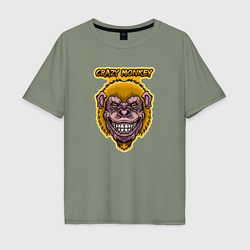 Мужская футболка оверсайз Yellow crazy monkey / Авокадо – фото 1