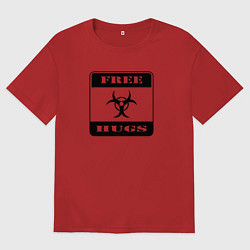 Мужская футболка оверсайз Funny free hugs