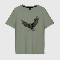 Мужская футболка оверсайз Орёл машет крыльями