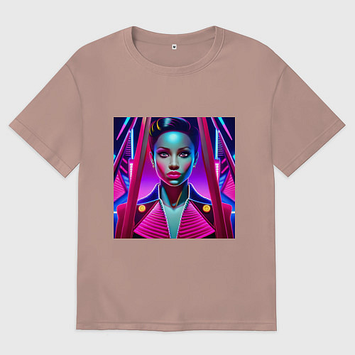 Мужская футболка оверсайз Девушка в костюме для цирковой гимнастики / Пыльно-розовый – фото 1