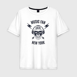 Мужская футболка оверсайз Music fan New York