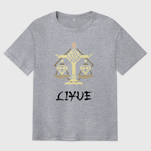 Мужская футболка оверсайз Ли Юэ из Геншин Импакт / Меланж – фото 1