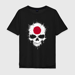 Футболка оверсайз мужская Череп Япония, цвет: черный