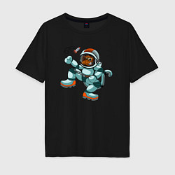 Мужская футболка оверсайз Обезьянка космонавт