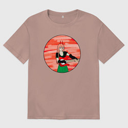 Футболка оверсайз мужская Пауэр рок звезда, цвет: пыльно-розовый