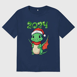 Футболка оверсайз мужская Милый дракончик 2024, цвет: тёмно-синий