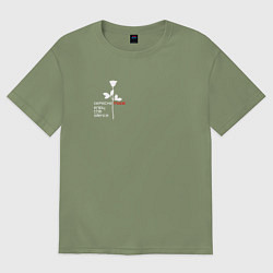 Мужская футболка оверсайз Depeche Mode - Enjoy The Silence красная роза