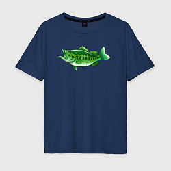 Футболка оверсайз мужская Зелёная рыбка, цвет: тёмно-синий