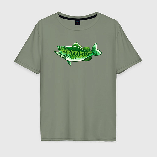 Мужская футболка оверсайз Зелёная рыбка / Авокадо – фото 1