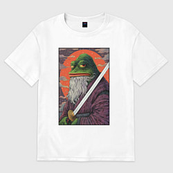 Футболка оверсайз мужская Pepe samurai, цвет: белый