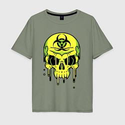 Мужская футболка оверсайз Biohazard skull