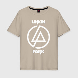 Футболка оверсайз мужская Linkin Park logo, цвет: миндальный