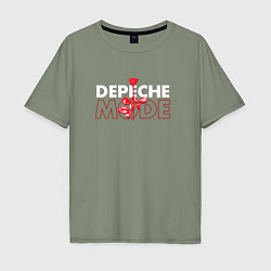 Мужская футболка оверсайз Depeche Mode - Enjoy The Silence red rose