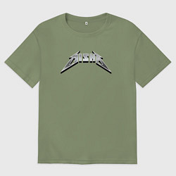 Футболка оверсайз мужская Миша в стиле группы Металлика, цвет: авокадо