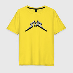 Футболка оверсайз мужская Стас в стиле рок-группы Металлика, цвет: желтый