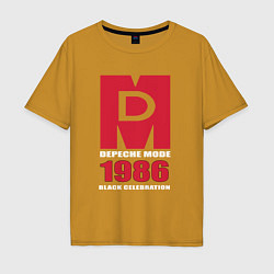 Футболка оверсайз мужская Depeche Mode - Black Celebration album merch, цвет: горчичный