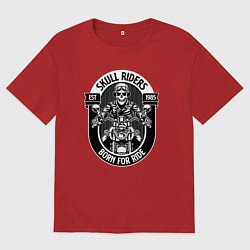 Футболка оверсайз мужская Skull riders, цвет: красный