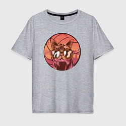 Мужская футболка оверсайз Volleyball cat