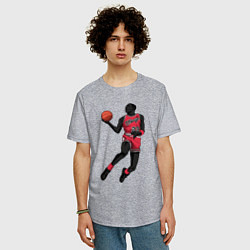 Футболка оверсайз мужская Retro Jordan, цвет: меланж — фото 2