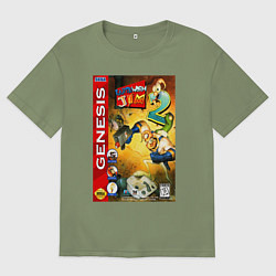 Мужская футболка оверсайз Earth worm jim 2 cover