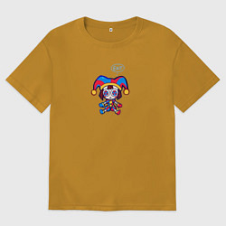 Футболка оверсайз мужская Toy Pomni thinking about exit, цвет: горчичный