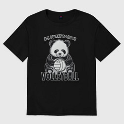 Мужская футболка оверсайз Panda volleyball