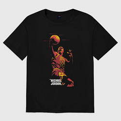 Футболка оверсайз мужская Flying Jordan, цвет: черный