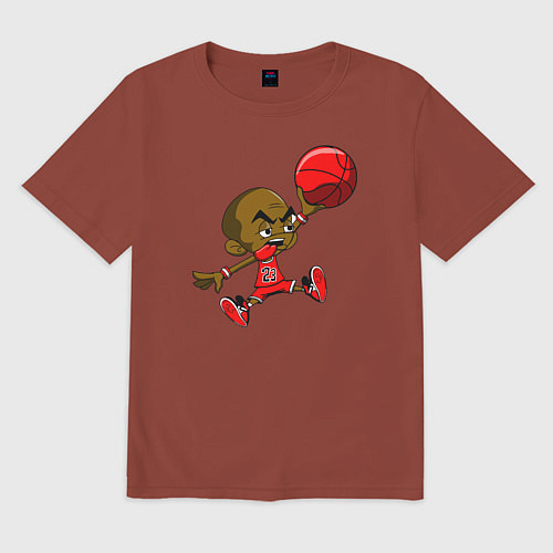 Мужская футболка оверсайз Baby Jordan / Кирпичный – фото 1