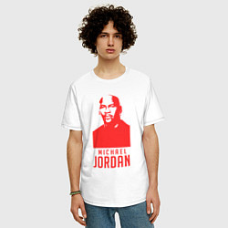 Футболка оверсайз мужская Jordan in red, цвет: белый — фото 2